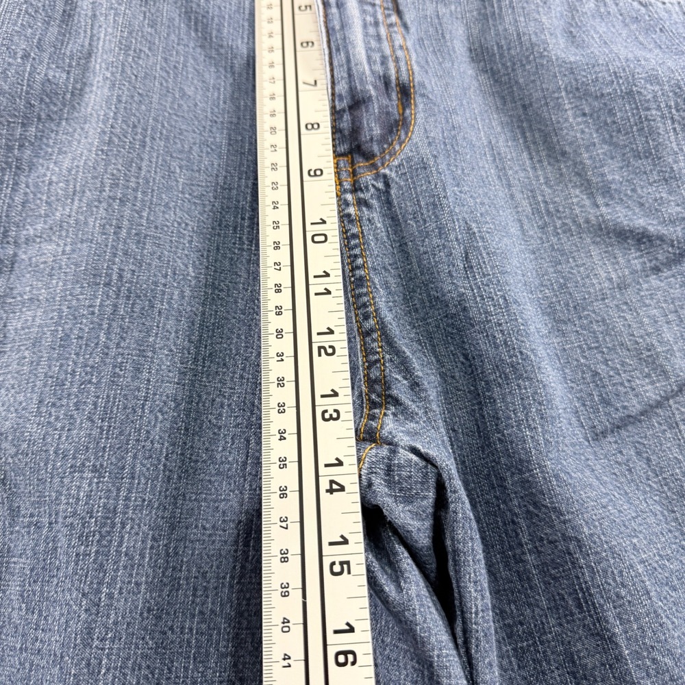 Y2K Jeanswear Cropped Denim Jeans Medium Wash Side Slit Size 16 - Picture 5 of 8